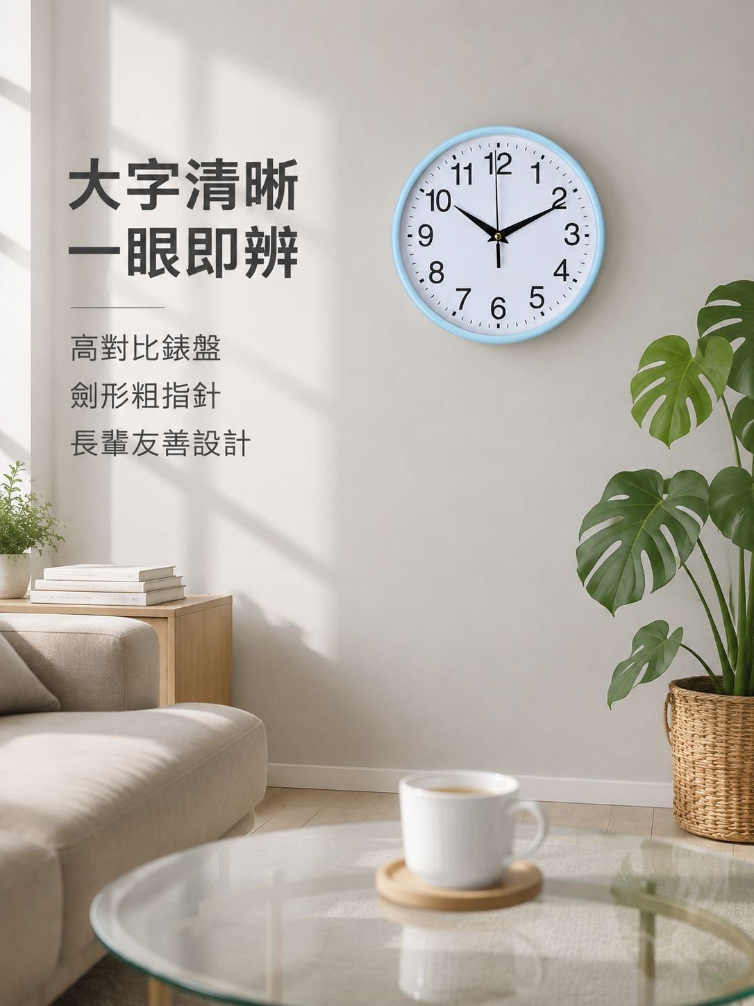 靜音塑料牆壁掛鐘裝飾時鐘