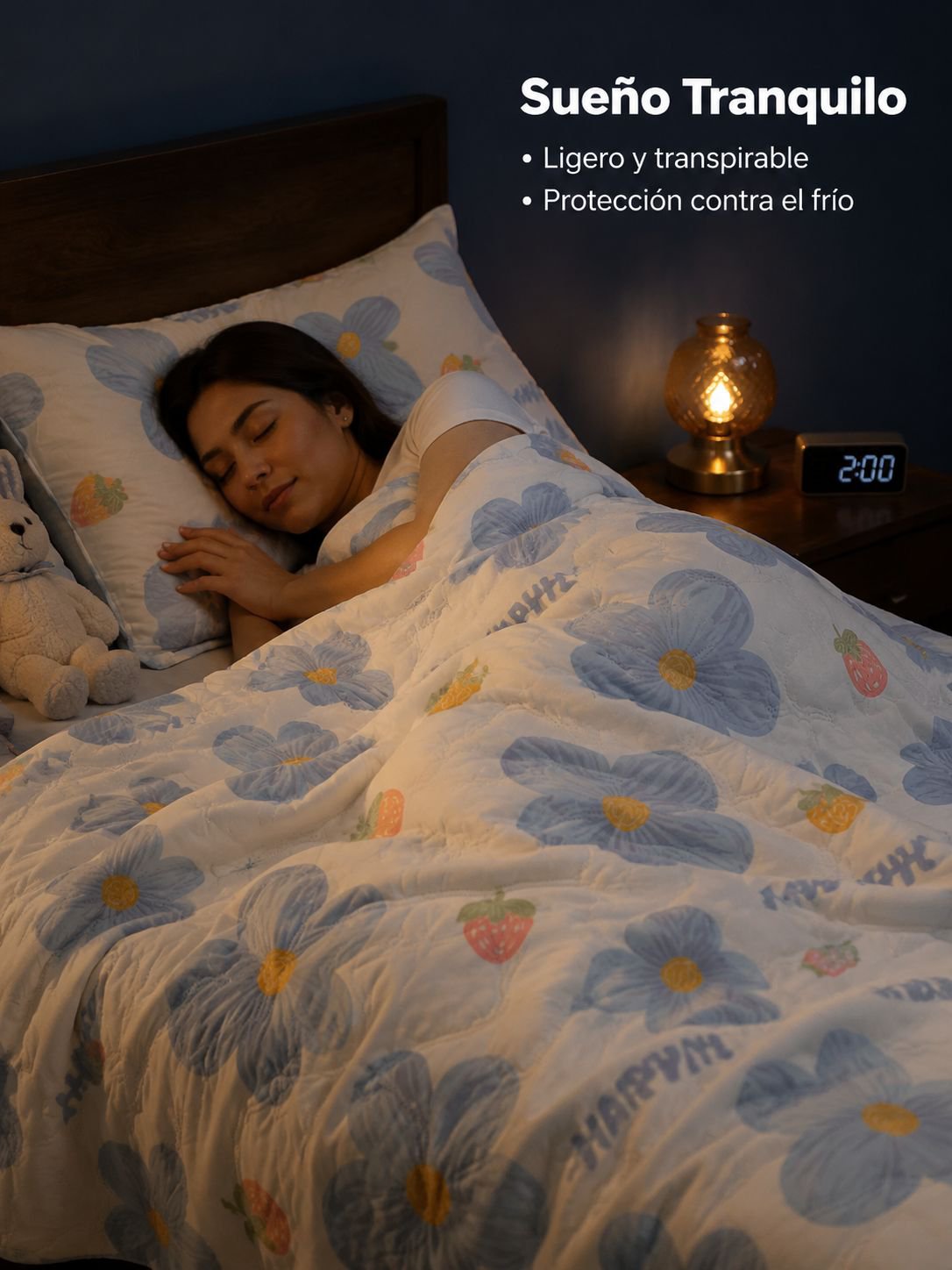 Manta de verano fresca y antibacteriana para habitaciones con aire acondicionado