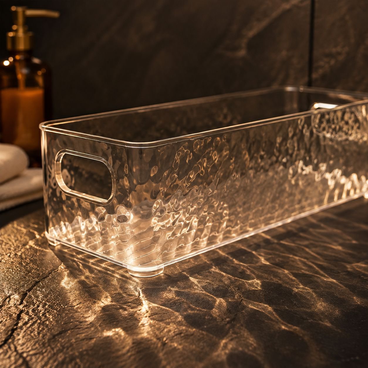Dustproof rectangular organizer with transparent lid