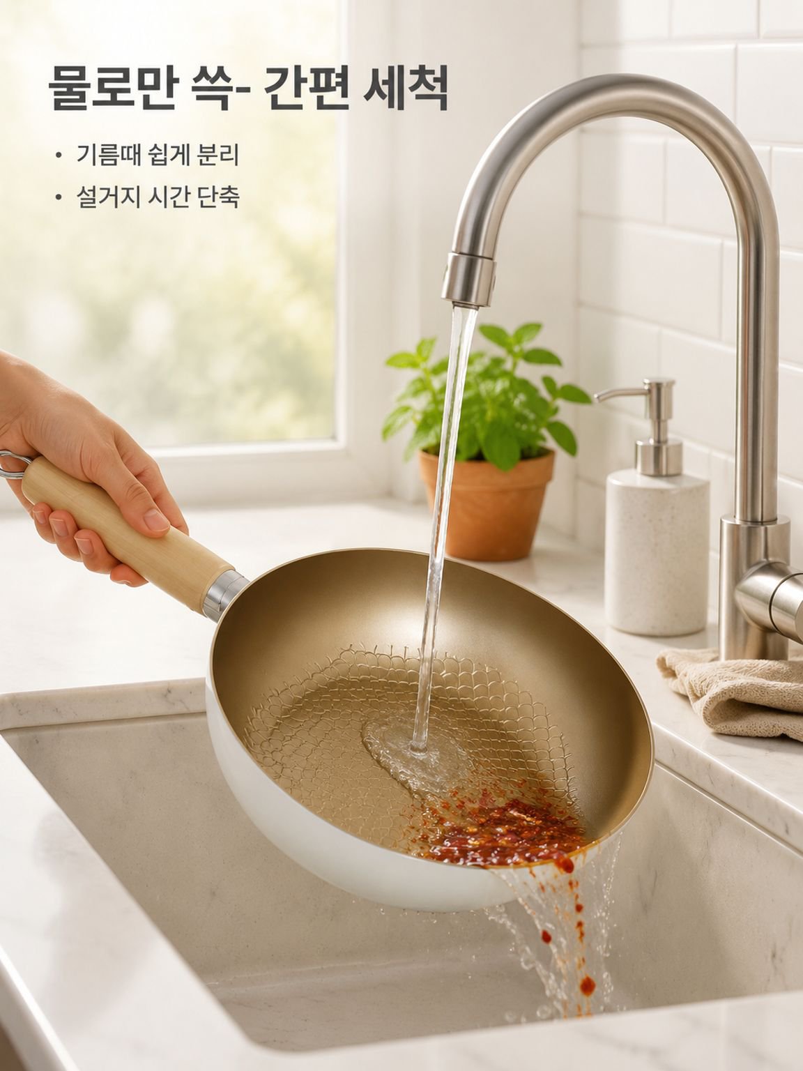 화이트 세라믹 노스틱 프라이팬