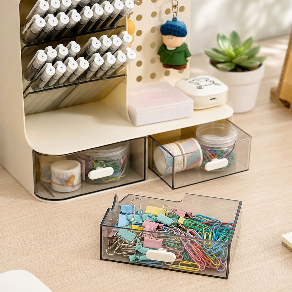 Caja para bolígrafos y material de oficina