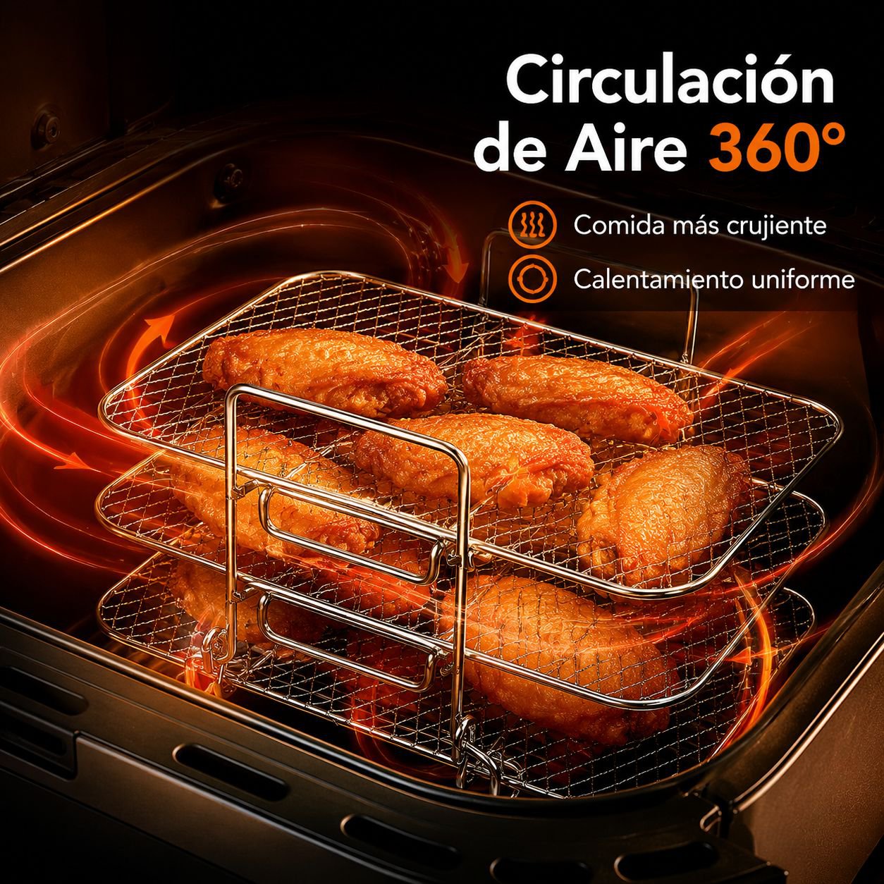 Rejilla de acero inoxidable para freidora de aire