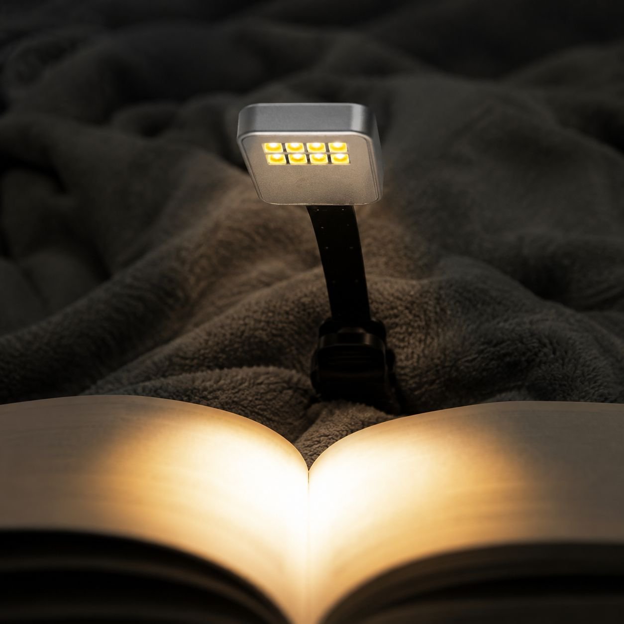 Rechargeable 8-LED Book Clip Lamp Mini Portable Night Reading Light