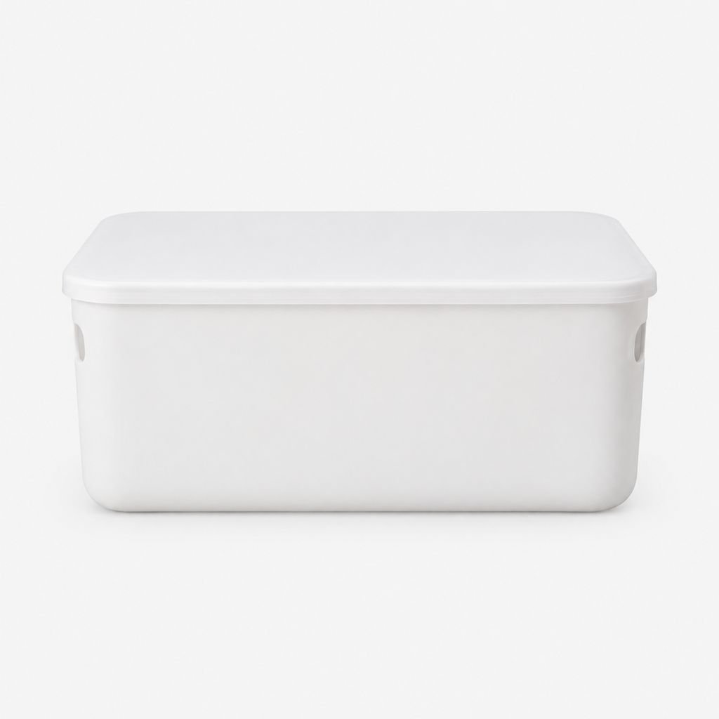 Household Large Plastic Storage Box with Lid for Clothes, Sundries, and Snacks