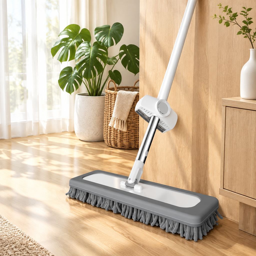 家庭用フラットモップ、ハンズフリー、広い面積に対応、乾湿両用、怠け者の必需品！