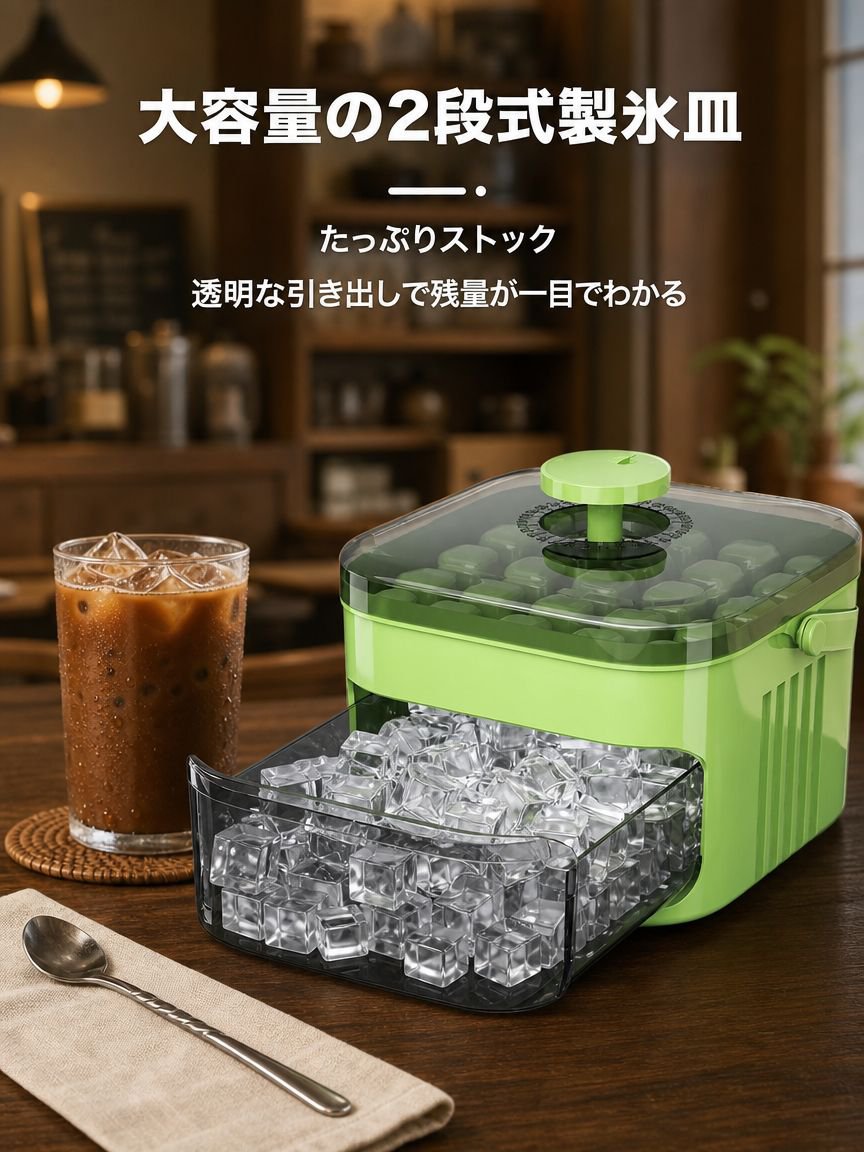 大容量で取り出しやすいプラスチック製プッシュ式アイストレー