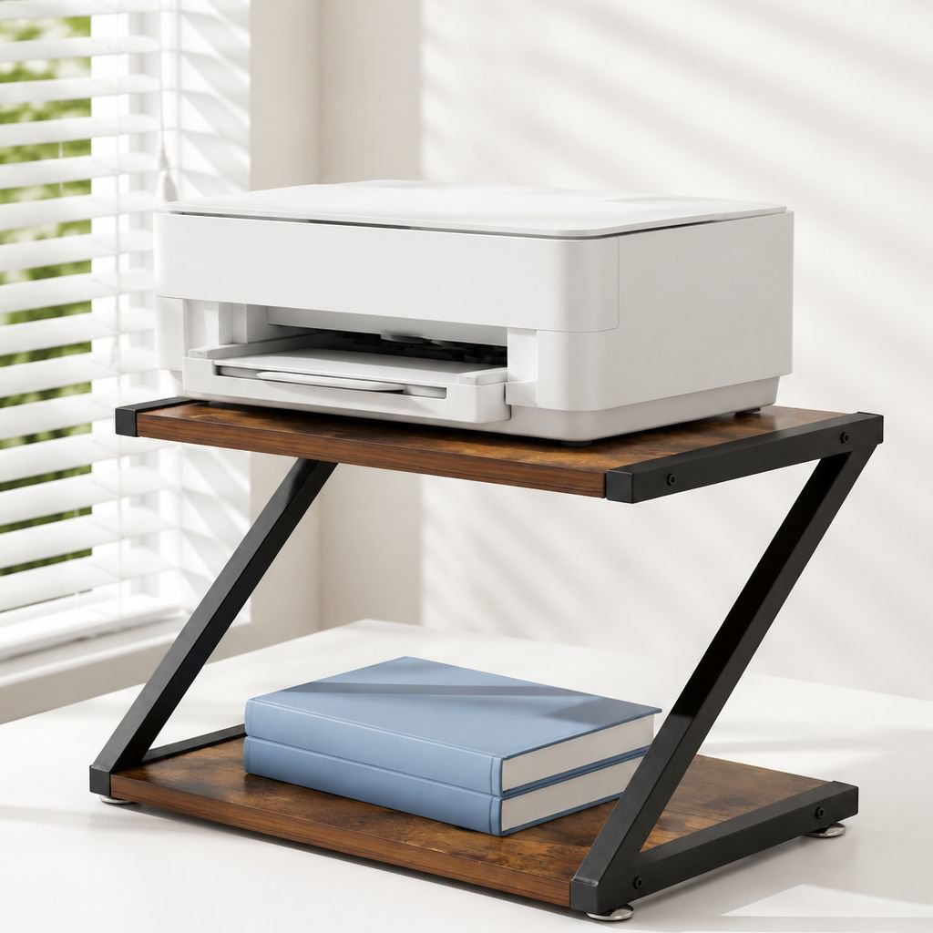 Modern desk bookshelf with multiple storage layers