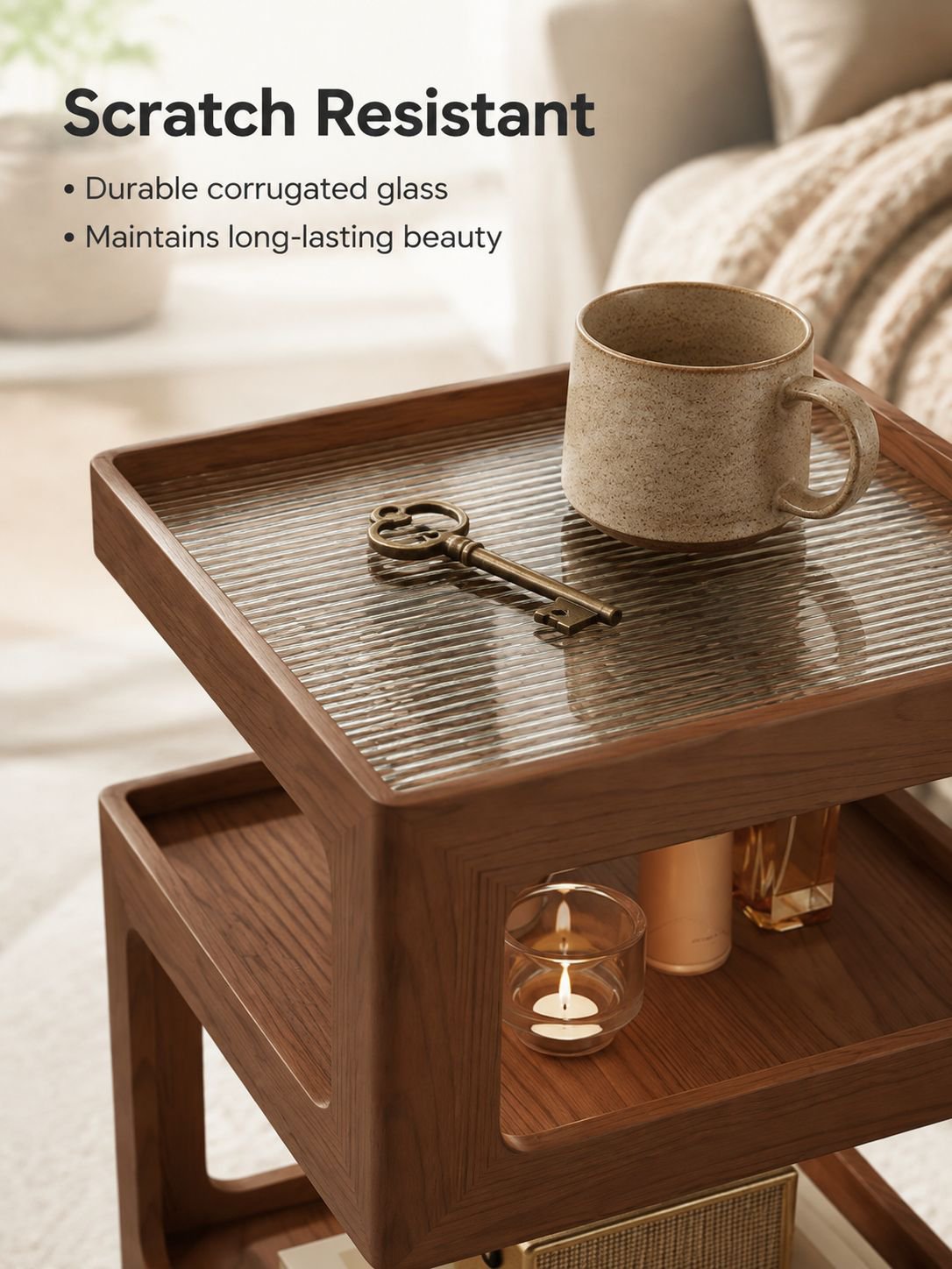 Designer minimalist coffee table with sophisticated living room style
