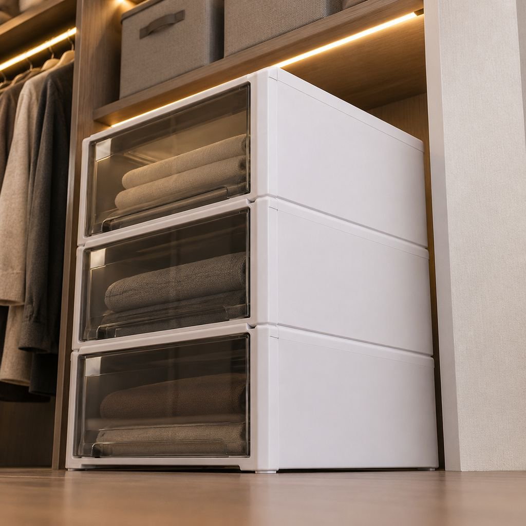 Organizador de cajones de plástico para dormitorio, ideal para guardar calcetines y ropa interior