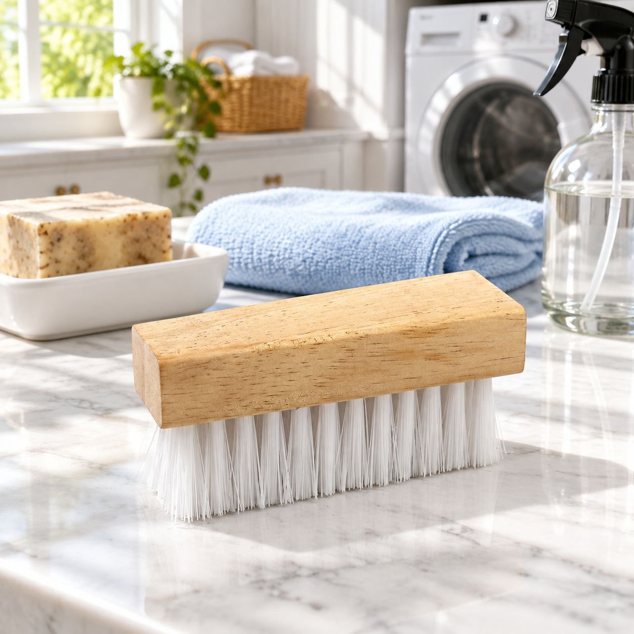 Multi-purpose Natural Wood Shoe Brush Custom Logo Laundry Cleaning Tool
