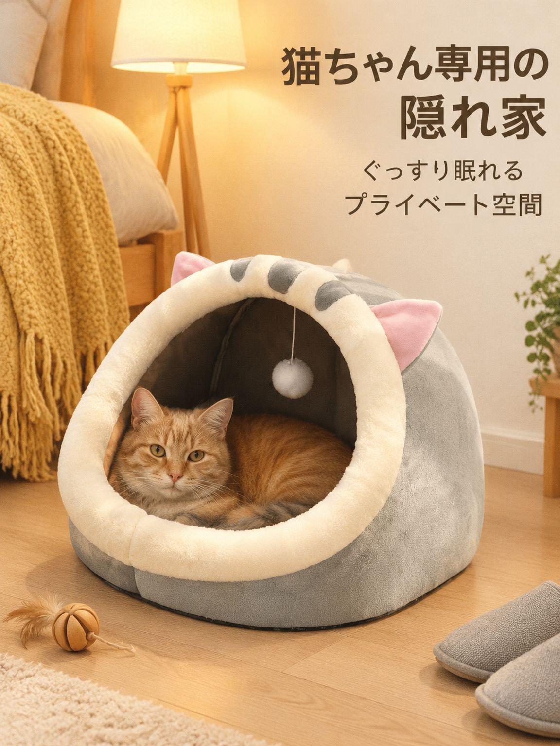 犬猫汎用ドーム型ペットベッド