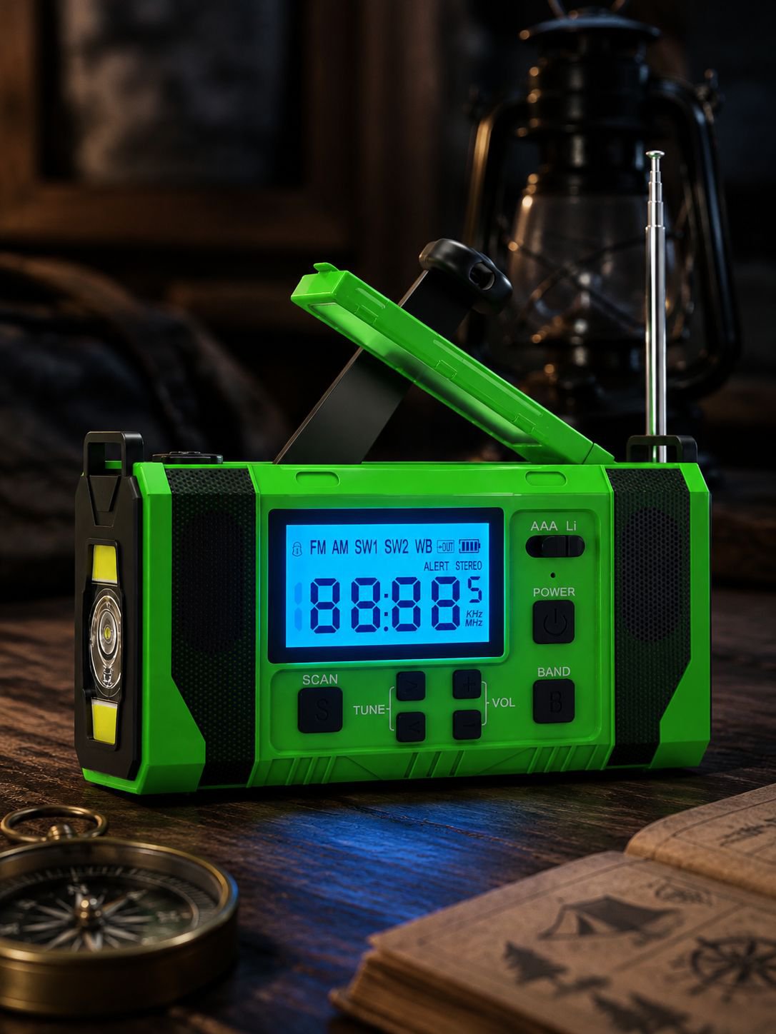 Multifunktionales Solar-Handkurbel Radio mit Handy-Ladefunktion