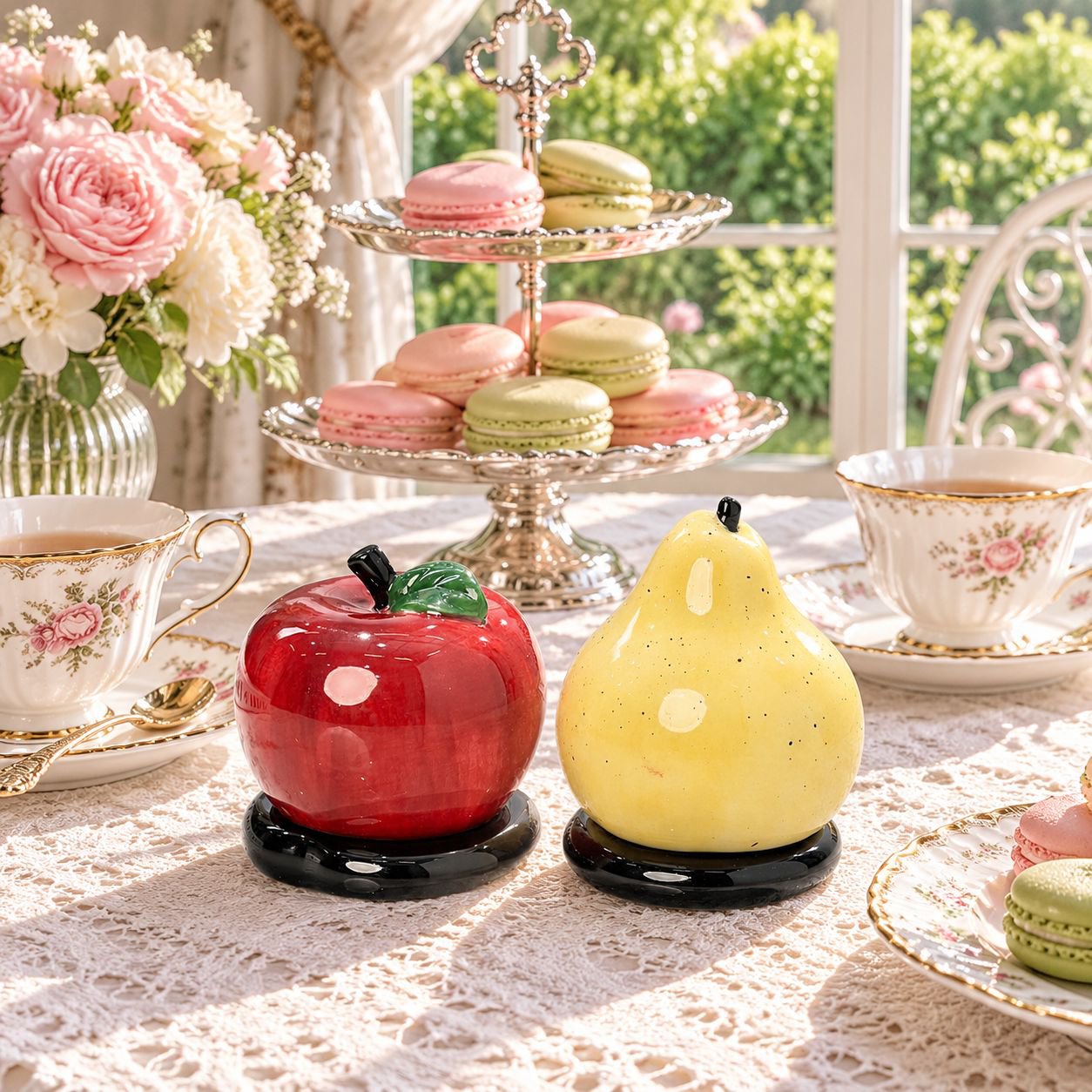 Décoration de table en céramique forme pomme