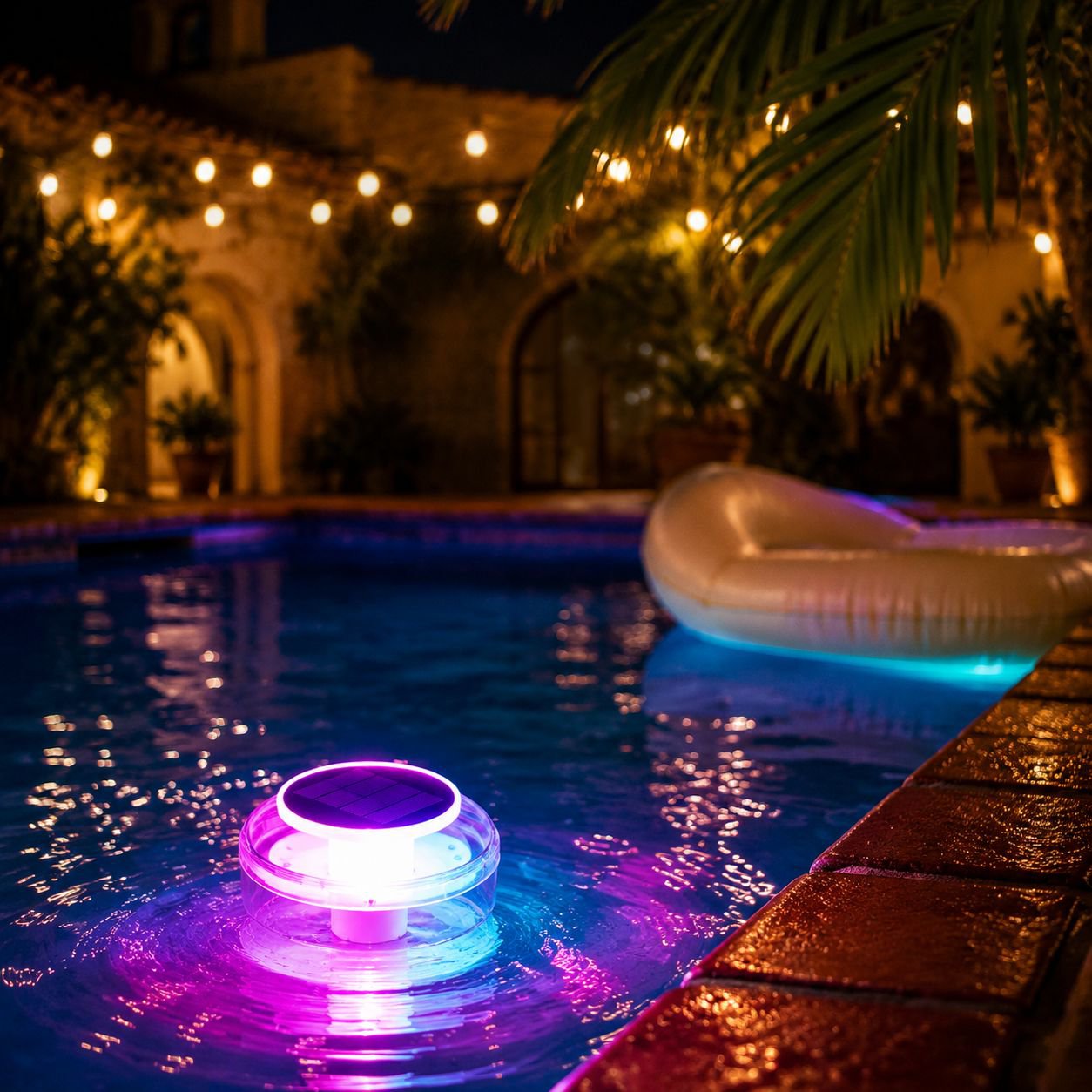 Luces LED flotantes solares para exteriores, decorativas para estanques y piscinas