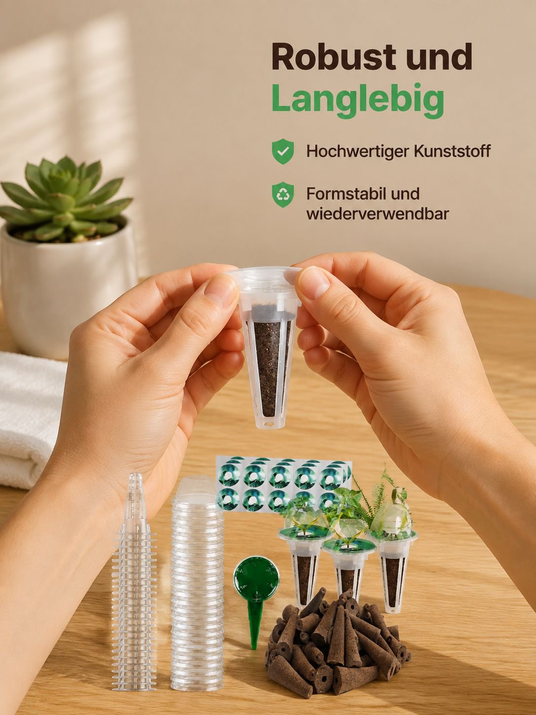 24-teiliges Set Hydrokultur-Anzuchtkörbe, runde Pflanzkörbe für Gemüseanbau ohne Erde