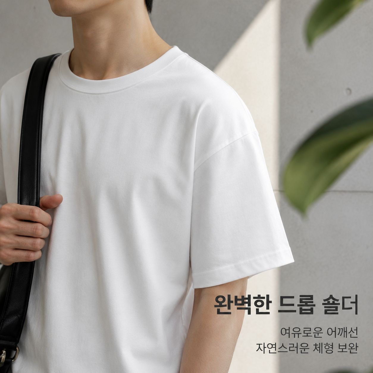 남성용 순면 라운드넥 티셔츠