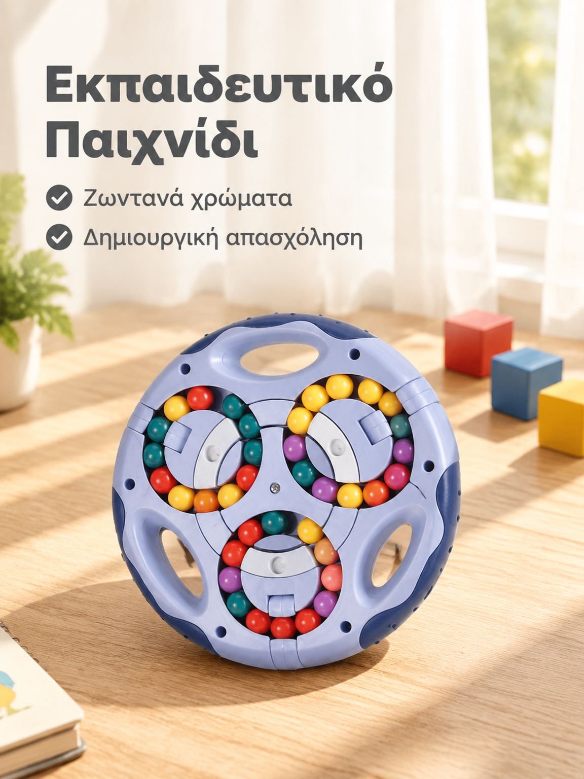 Εκπαιδευτικό πιάτο μαγείας διπλής όψης με κυλιόμενη μπάλα