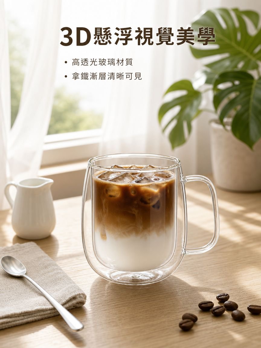 雙層玻璃杯家用手把杯