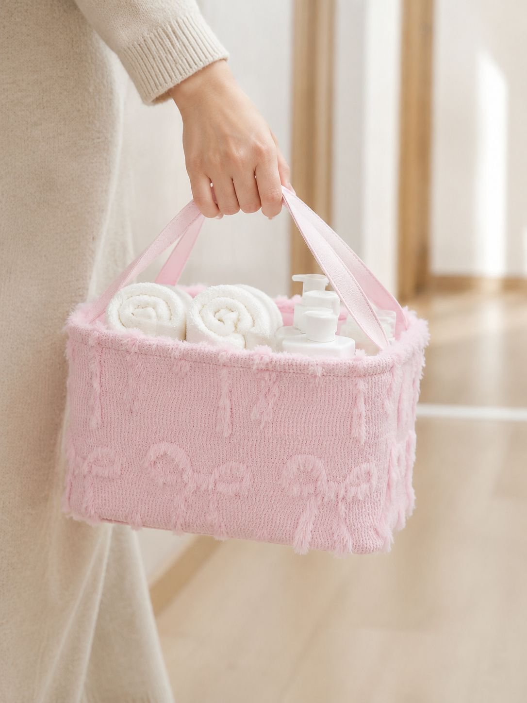 Cesta con asa fácil de transportar para juguetes