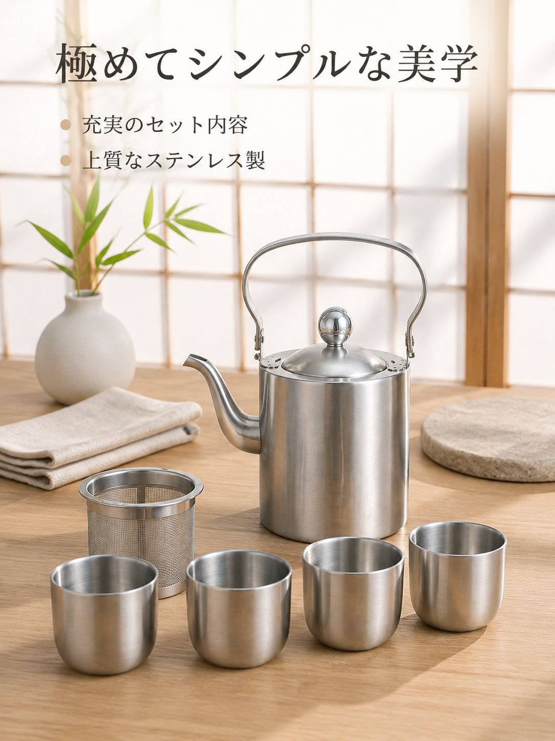 多機能ステンレス製ティーセット