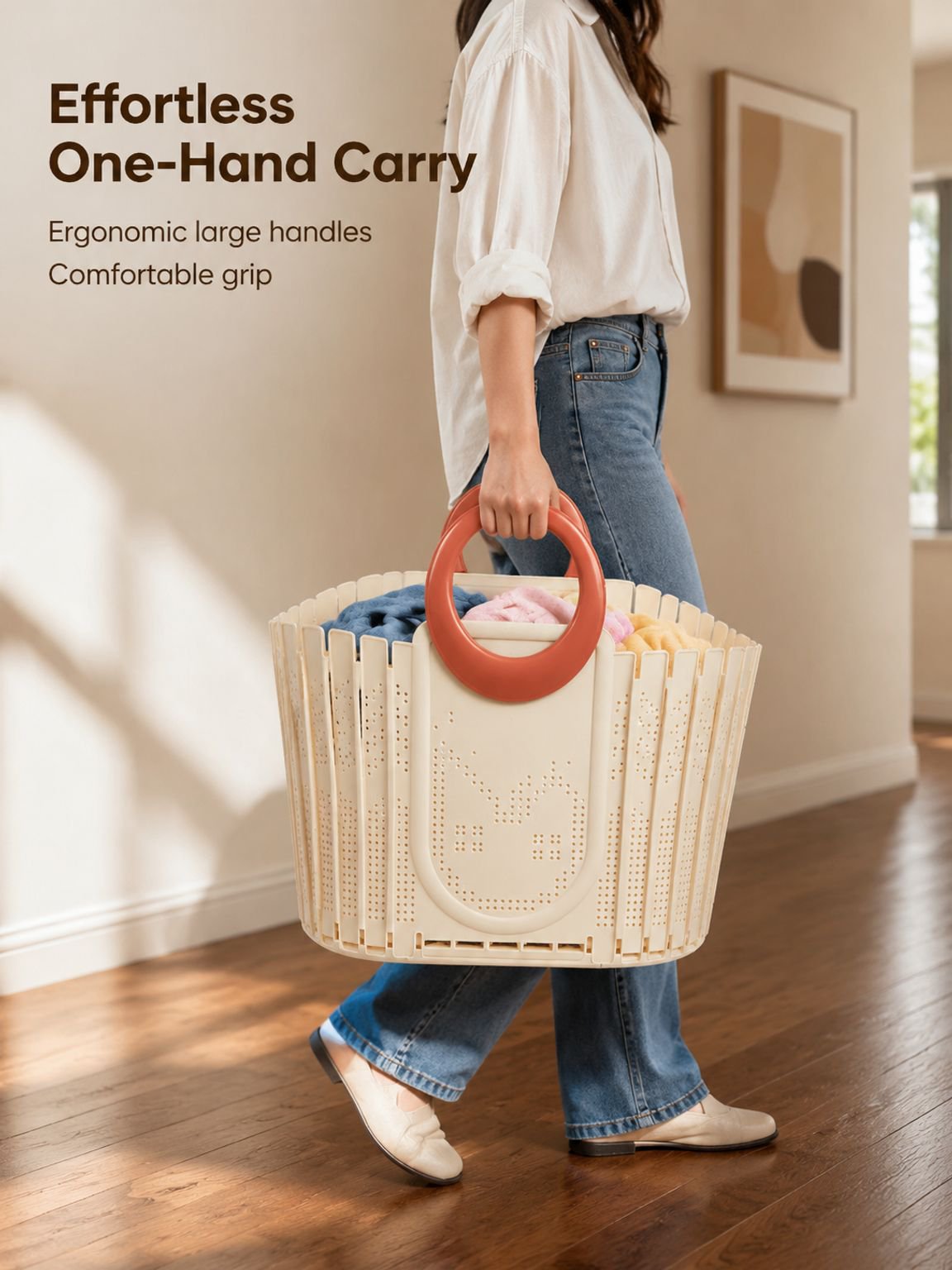 Large foldable laundry basket for home use