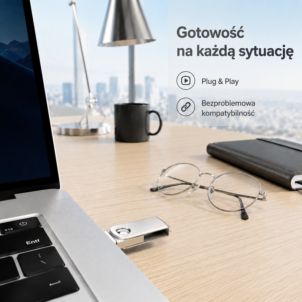 Metalowy obrotowy pendrive USB wodoodporny i przenośny