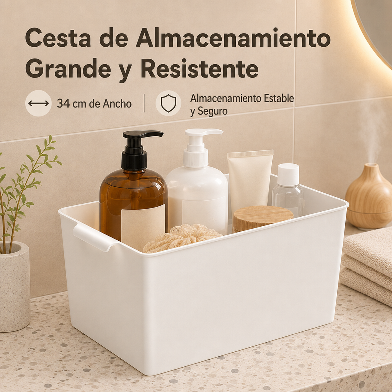 Caja de almacenamiento rectangular para escritorio