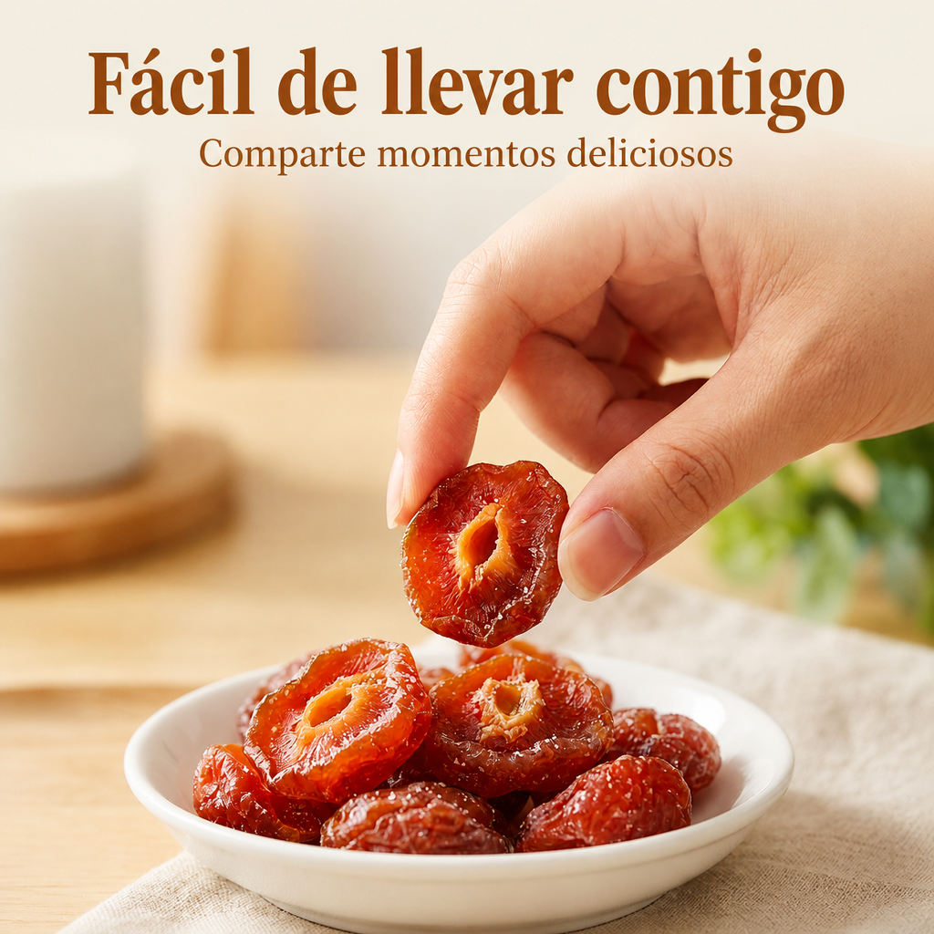 Ciruela agridulce deshidratada lista para consumir