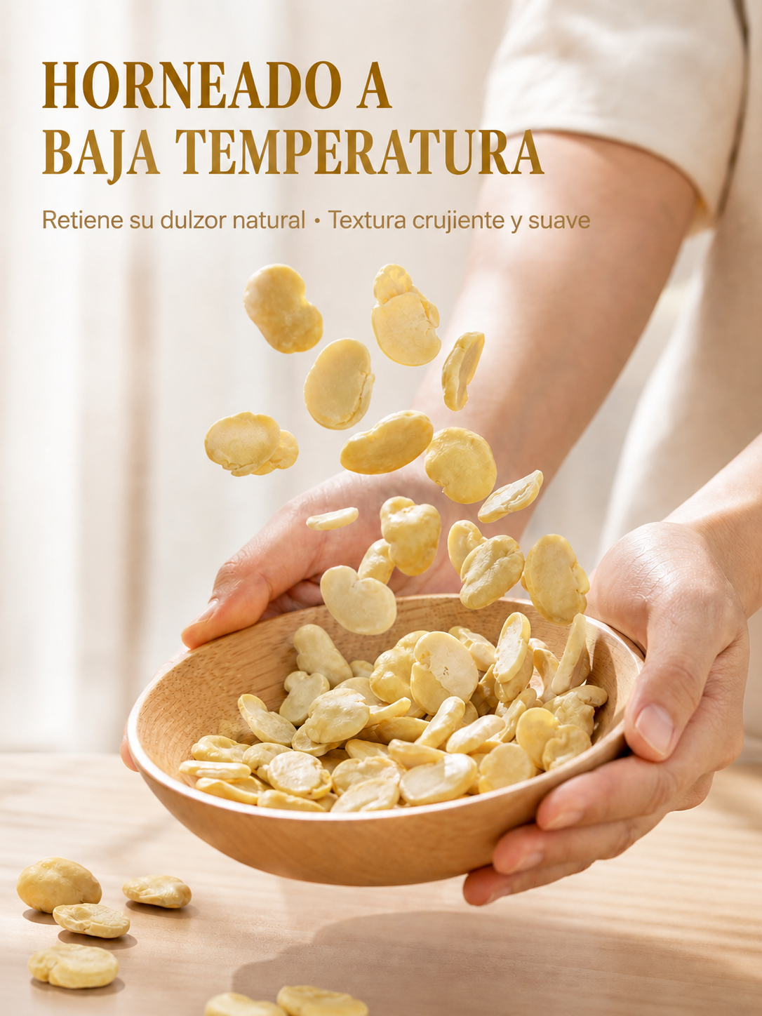 Habas saladas naturales con sal de bambú