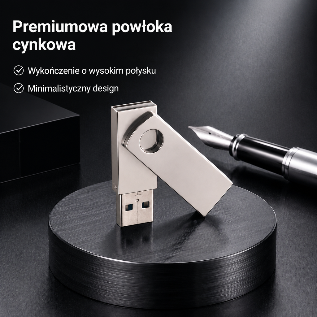 Metalowy obrotowy pendrive USB wodoodporny i przenośny