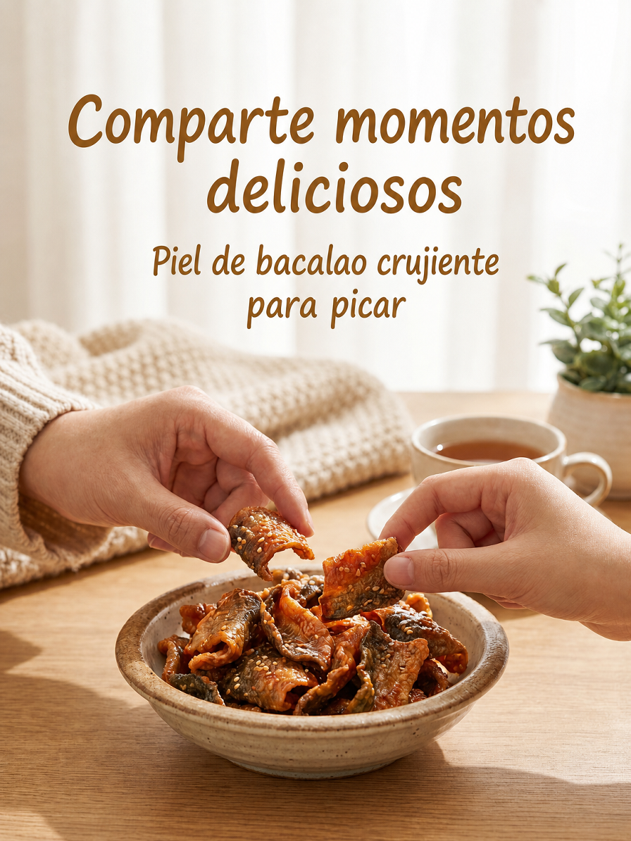 Deliciosa piel de bacalao crujiente