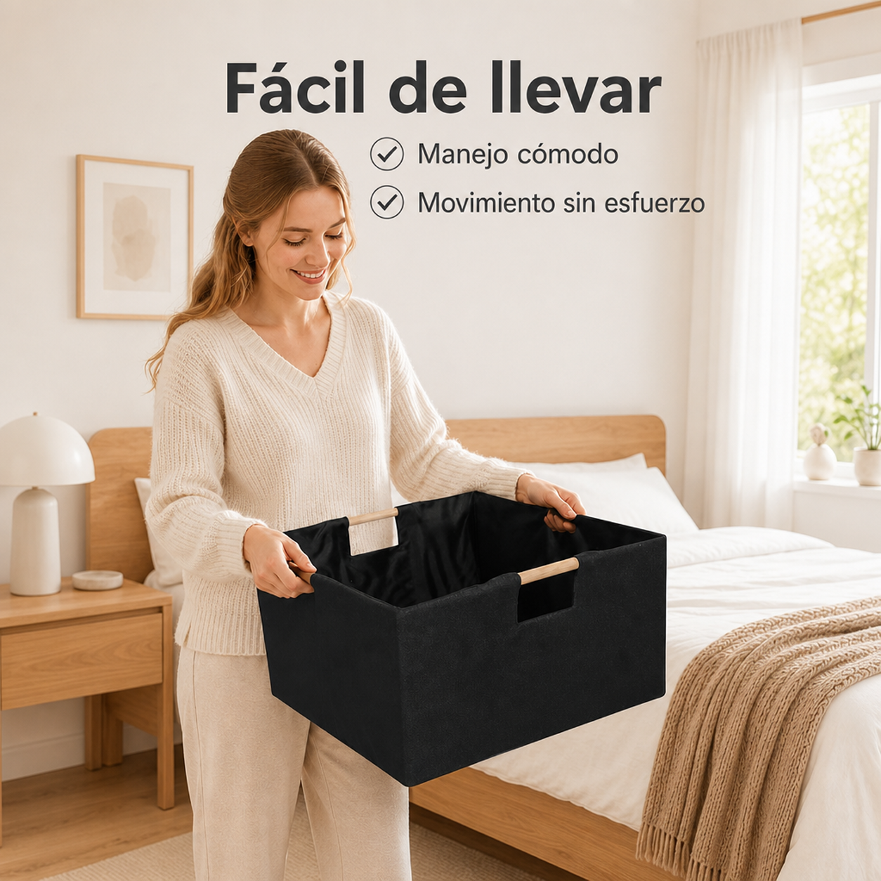 Caja organizadora de tela para el hogar