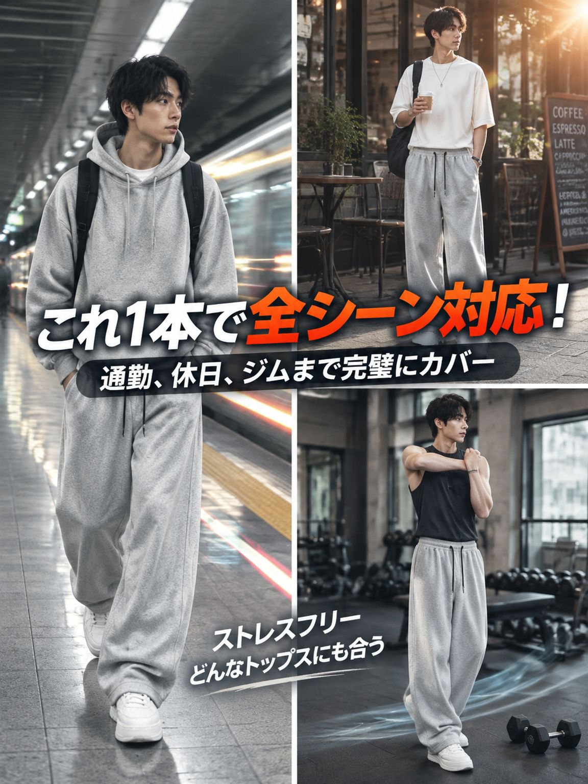 【岡山倉敷・百年伝統純綿】大人の極上美脚イージーワイドパンツ（シワ知らず・静電気防止・形態安定・ゴルフ＆街着シームレス対応）