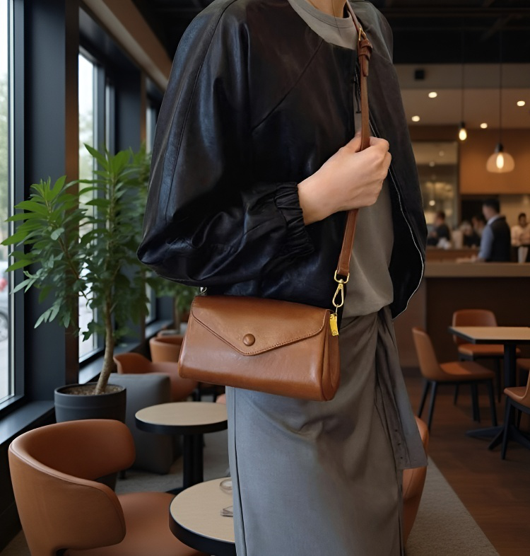 실용적인 디자인의 부드러운 가죽 크로스백