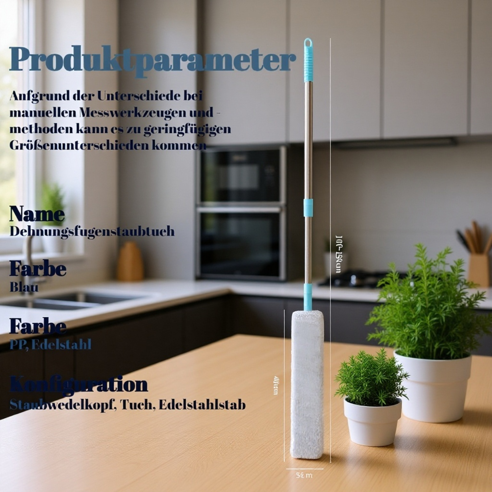 Verlängerbarer Staubwedel für den Haushalt, ausziehbare Reinigungsbürste