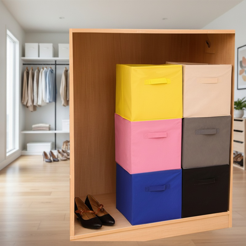 Boîte de rangement en tissu pour chambre à coucher, armoire, pliable