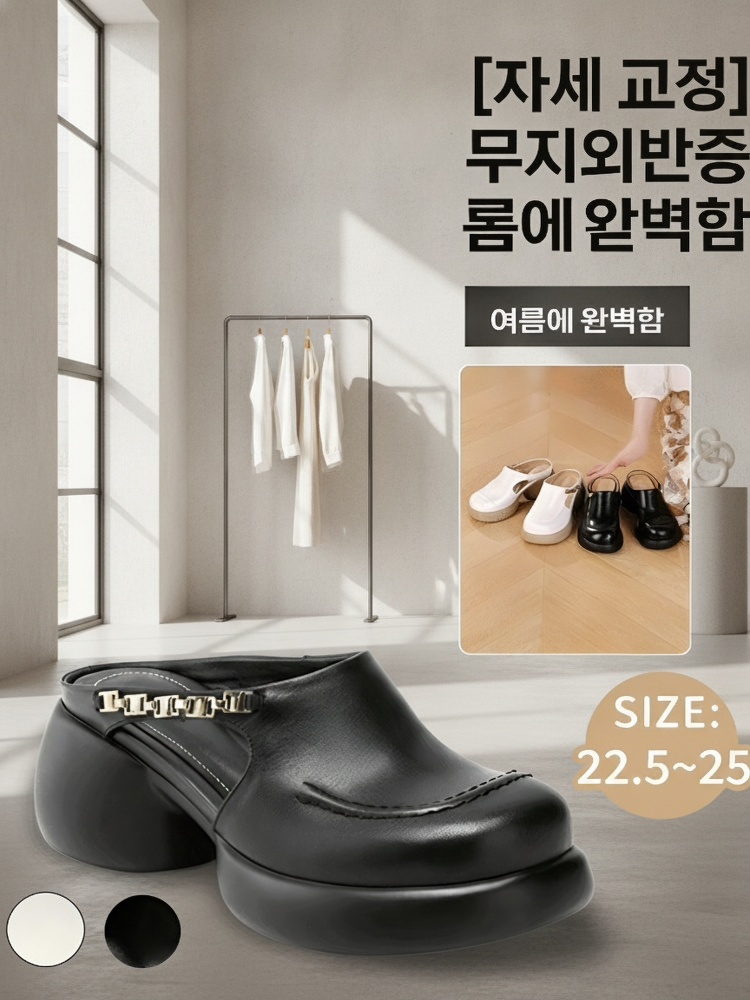 방수 플랫폼 하이힐 여성 샌들 자세 교정