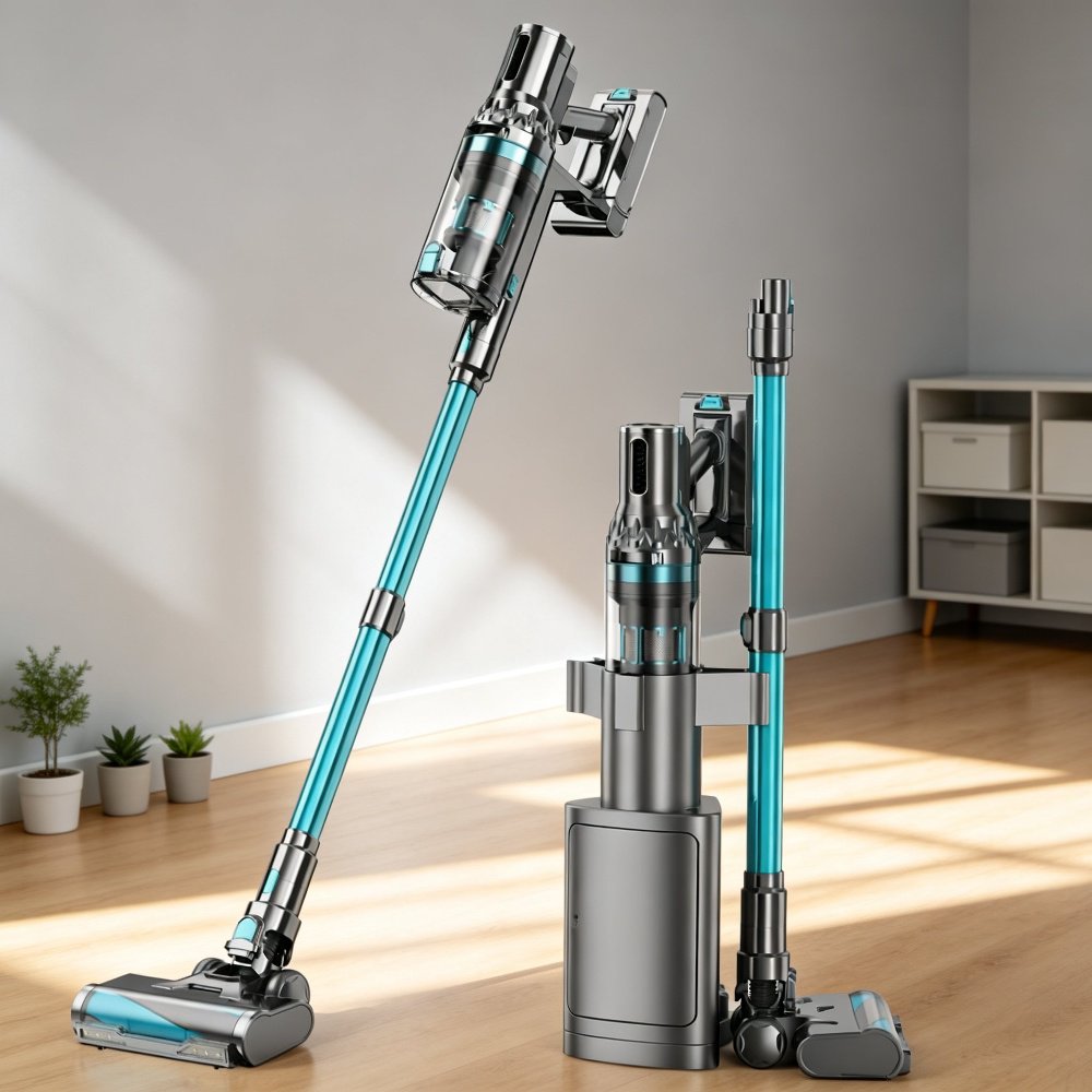 Lightweight Bagless Cyclone Handheld Vacuum Cleaner, Self-cleaning Brushless Upright Style