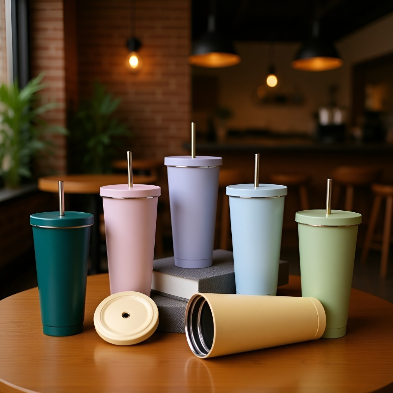 كوب ماء مزدوج الطبقة من الفولاذ المقاوم للصدأ