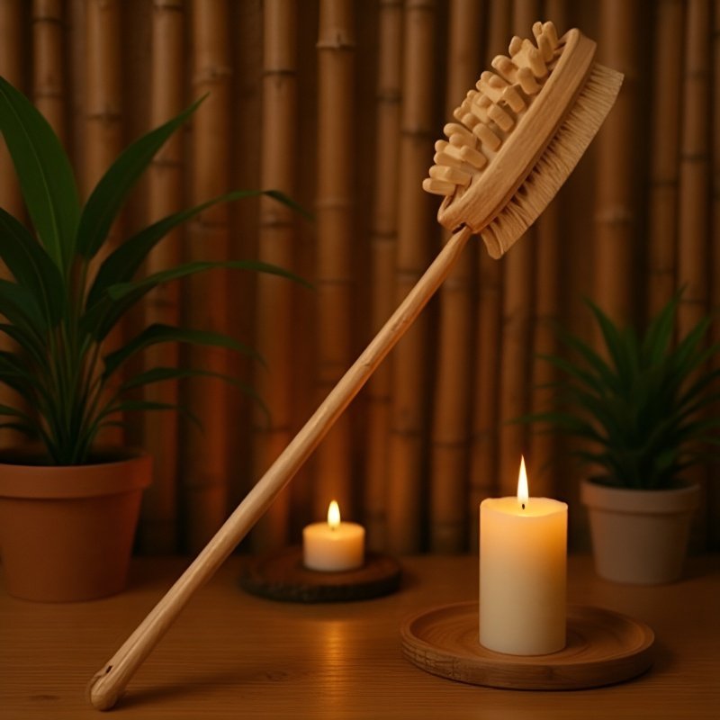 돼지갈기양면욕솔 목욕솔 긴 손잡이 등 강하게 비벼주기