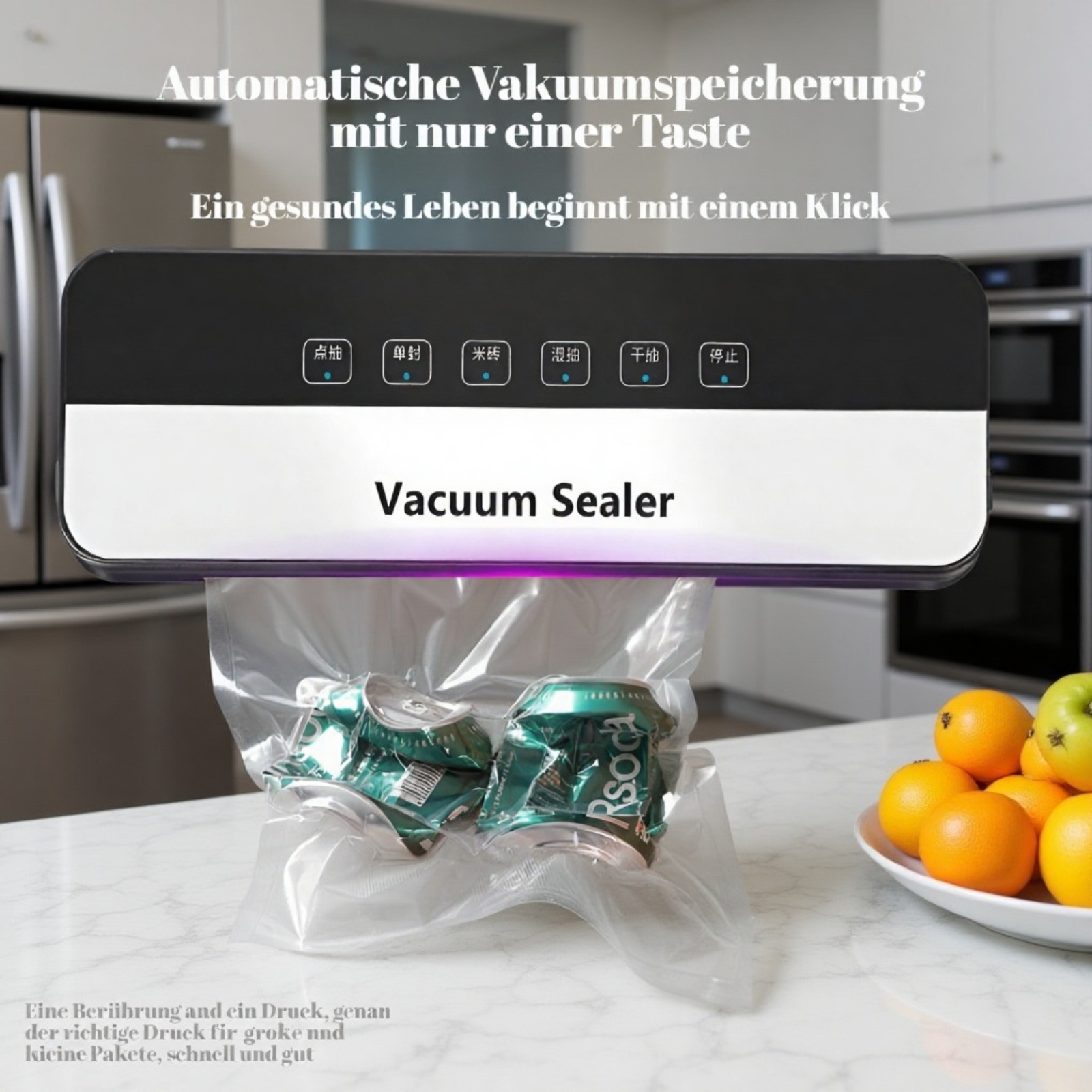 Vollautomatisches kleines Vakuumiergerät für trockene und feuchte Lebensmittel
