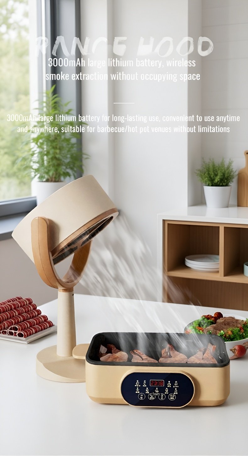 Quiet operation mini range hood for home and office