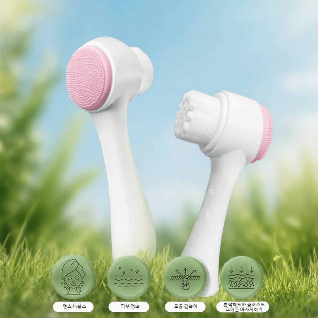 실리콘 양면 부드러운 클렌징 브러쉬