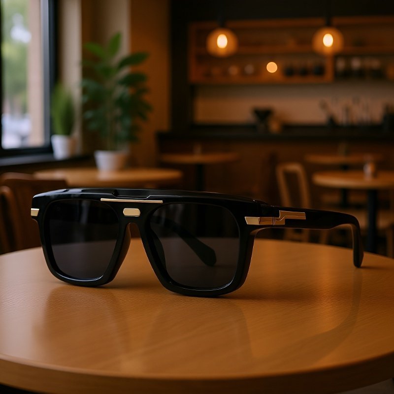 Retro sluneční brýle s velkým rámečkem pro městský styl 