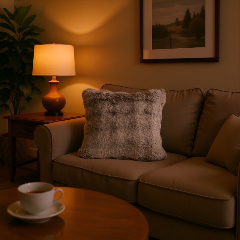 Weiche Plüsch-Kissenhüllen, einfarbig, dekorativ fürs Schlafzimmer