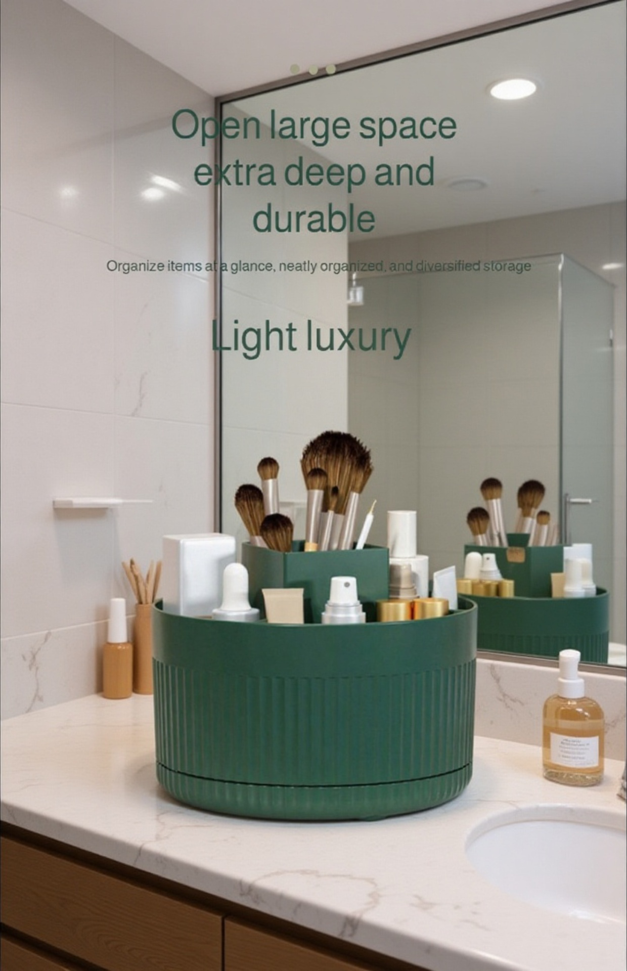 Compact desktop shelf for makeup brushes and pencils