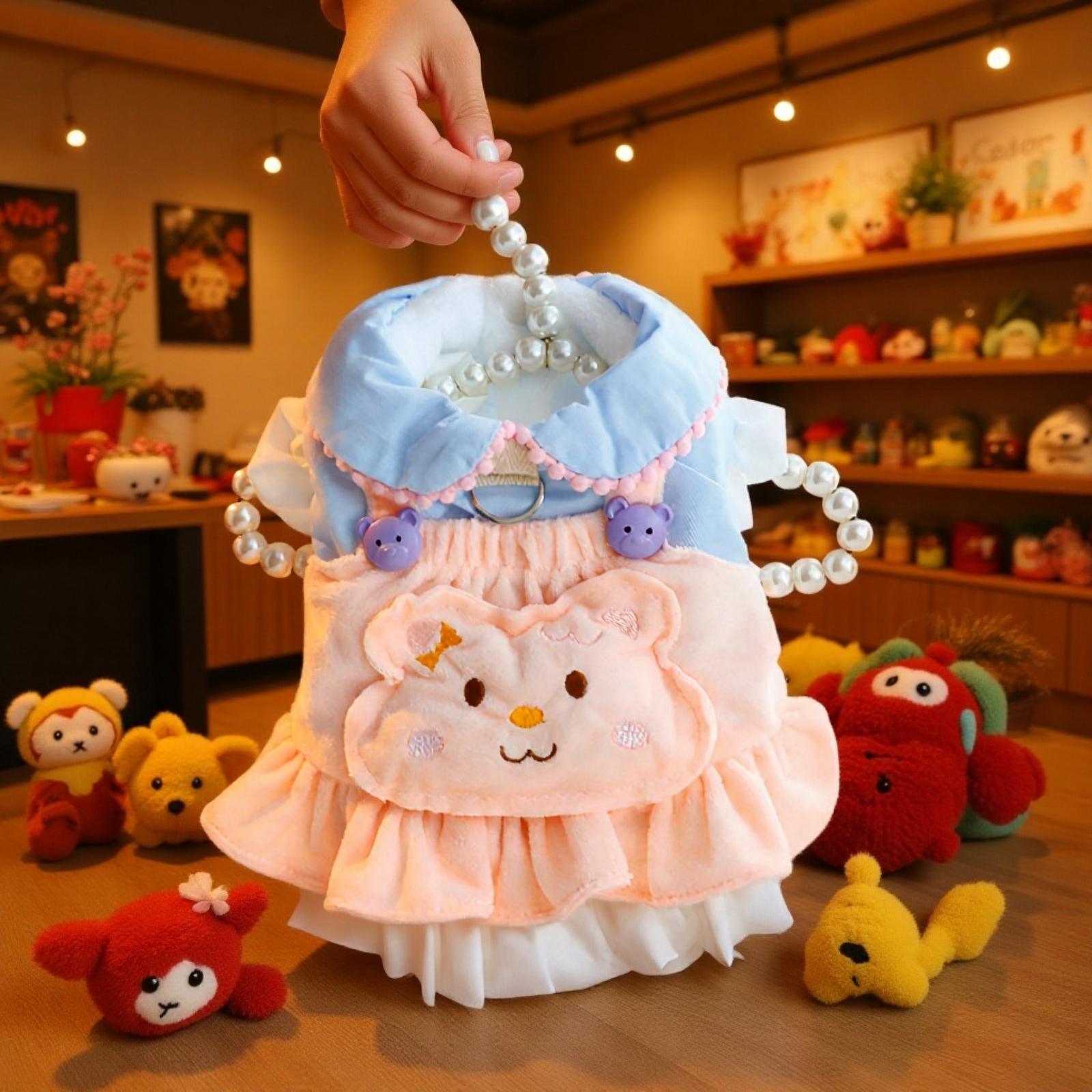 Vestido de princesa para gato y perro pequeño, abrigo grueso de algodón con tirantes