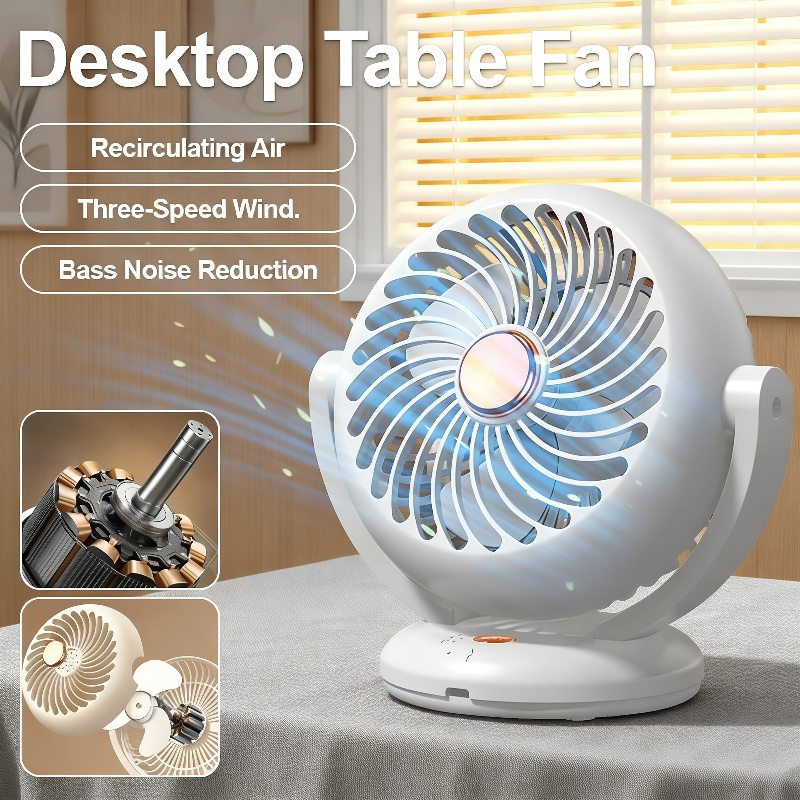 Desktop USB Rechargeable Table Fan