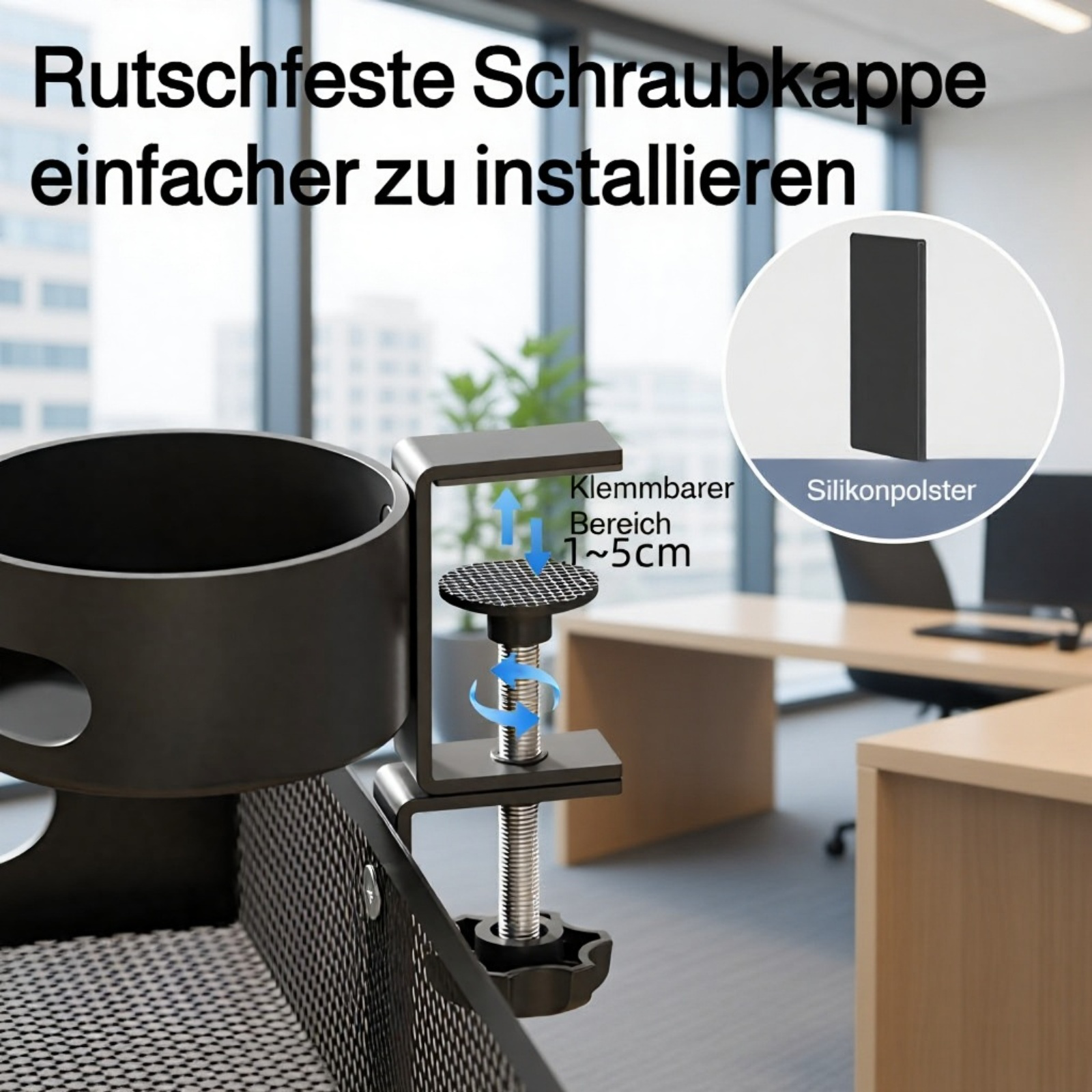 Kabelmanagement-Rack für unter den Schreibtisch, bohrfreier Kabelkorb aus Drahtgeflecht, Halterung f