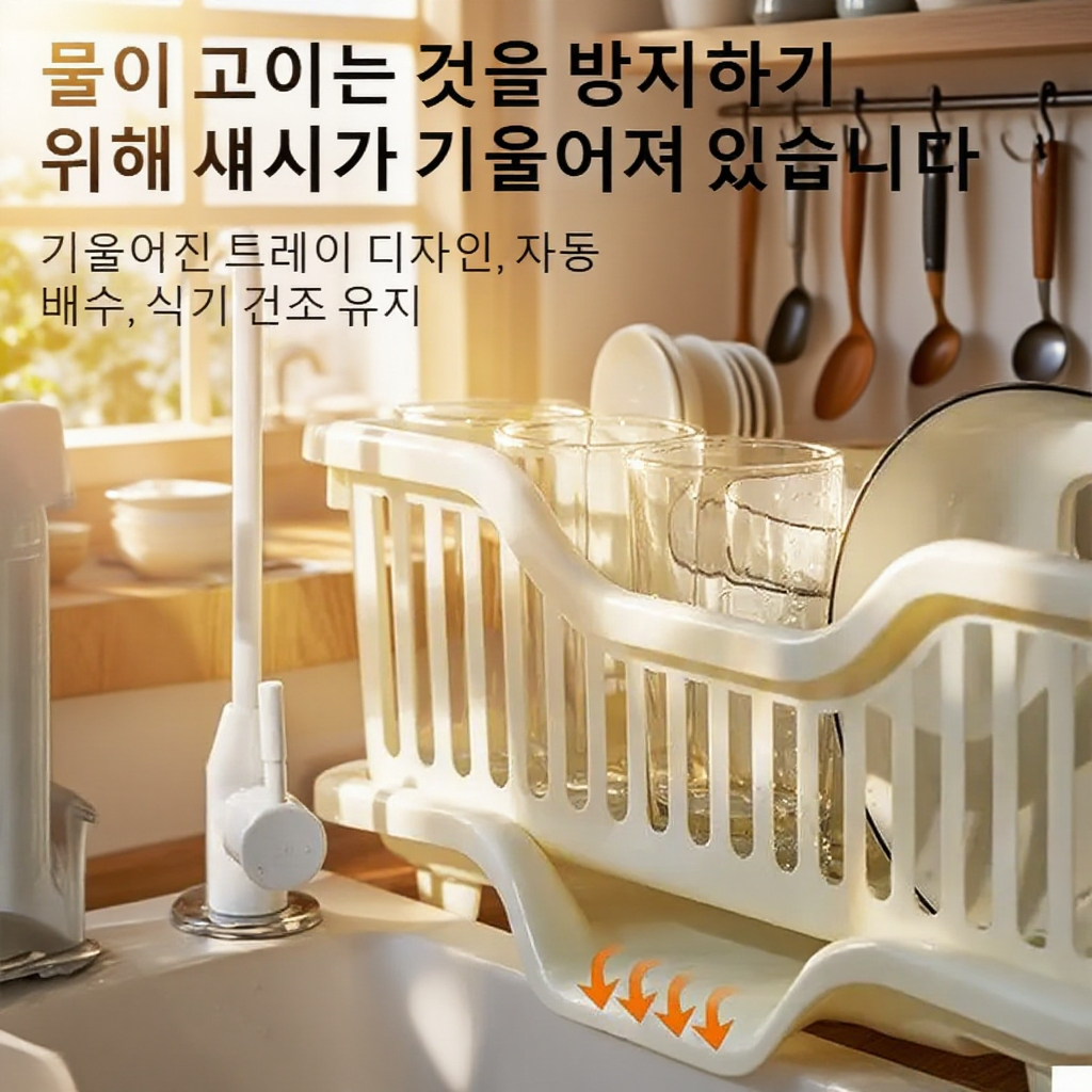 다용도 주방 물빠짐 그릇 선반